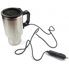 Термокружка с подогревом Electric Mug 12 V Серебристый с черным (73698839) Херсон