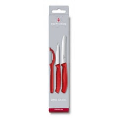 Набор кухонных овощных ножей и овощечистки Victorinox Swiss Classic Paring Set 3 предмета Красный (6.7111.31) Дрогобич