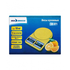 Весы кухонные электронные SeaBreeze SB-071 до 10 кг Желтый Черновцы