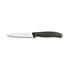 Кухонный нож Victorinox SwissClassic для нарезки 100 мм серрейтор Черный (6.7733) Акимовка