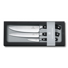 Набор кухонных кованых ножей Victorinox Forged Сhef's Grand Maitre 3 шт Черные (7.7243.3) Київ