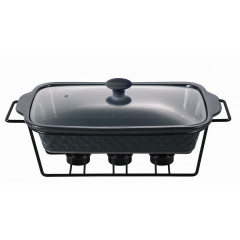 Мармит прямоугольный с подставкой Kamille 1,4 л Черный (KM-6420) Броди