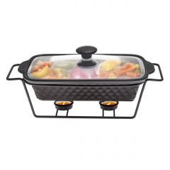 Мармит прямоугольный с подставкой Kamille 1,4 л Черный (KM-6420) Броди