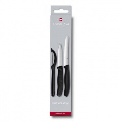 Набор кухонных овощных ножей и овощечистки Victorinox Swiss Classic Paring Set 3 шт Черный (6.7113.31) Херсон
