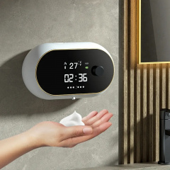 Сенсорный диспенсер настенный дозатор для мыла с часами Zhiya MYX-W2 White Володарськ-Волинський