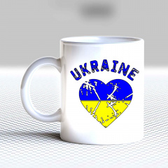 Кружка чашка белая с принтом "Heart of Ukraine" Кавун Київ
