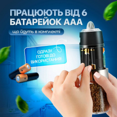 Набор мельниц для соли перца специй SBTR 2 предмета на батарейках Серебро (SPM-12/Silver) Якимівка