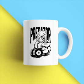 Кружка чашка белая с принтом "Predator" Кавун