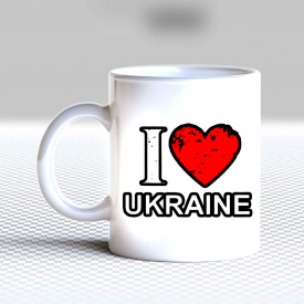 Кружка чашка белая с принтом "I love Ukraine" Кавун
