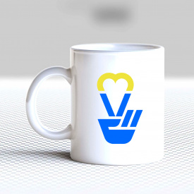 Кружка чашка белая с принтом "Сердце на ладони" Кавун