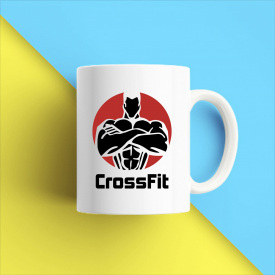 Кружка чашка белая с принтом "Crossfit 4" Кавун