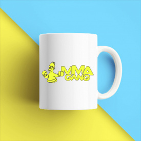 Кружка чашка белая с принтом "Гомер Симпсон MMA Gang" Кавун