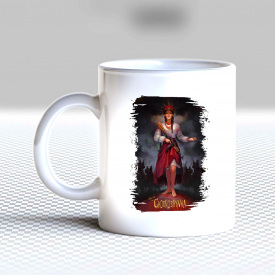 Кружка чашка белая с принтом "Девушка с автоматом Welcom to Chornobayivka" Кавун