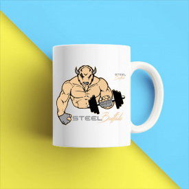 Кружка чашка белая с принтом "Steel Buffalo" Кавун