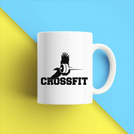 Кружка чашка белая с принтом "Crossfit 5" Кавун
