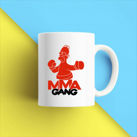 Кружка чашка белая с принтом "MMA Gang Гомер Симпсон" Кавун