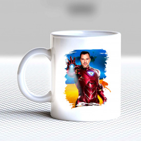 Кружка чашка белая с принтом "Алексей Арестович – Железный человек" Кавун