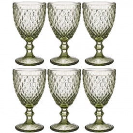 Набор бокалов для вина SNT Elodia Винтаж 240 мл 6 шт Изумрудный