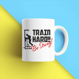 Кружка чашка белая с принтом "Train hard. Be strong" Кавун