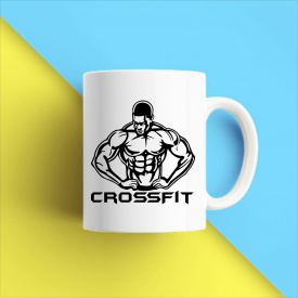 Кружка чашка белая с принтом "Crossfit 6" Кавун