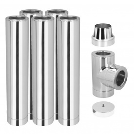 Комплект дымохода 5 м Ø160/220 нерж-нерж 0,5мм утепленный вермикулитом