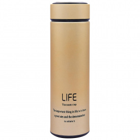 Термос стальной Zelart 450ml LIFE D-013 Золотой