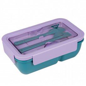 Контейнер YES Fusion 850 мл с приборами фиолетово-зеленый (708170)