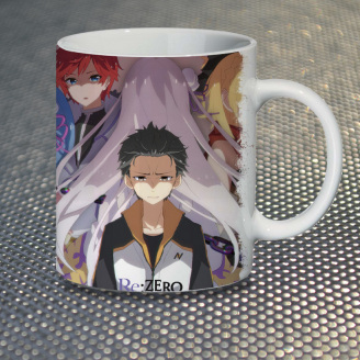 Чашка Fan Girl Нацуки Рем Рам и Эмилия Ре:Зеро Жизнь с нуля - Re: Zero (14899) 330 мл Белый