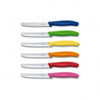 Набор из 6 ножей Victorinox Swiss Classic Colorful Tomato and Table Knife Set (6.7839.6G)