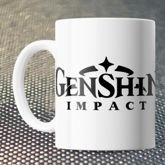 Чашка Fan Girl лого Геншин Импакт - Genshin Impact (15731) 330 мл Белый