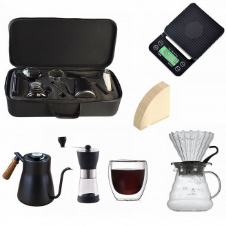 Дорожный кофейный набор Ecocoffee TS-01 Black из 7 предметов