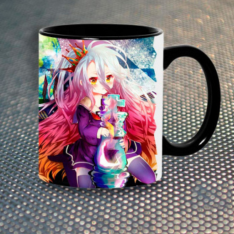 Чашка Fan Girl Shiro No game no life (5626) 330 мл Черный