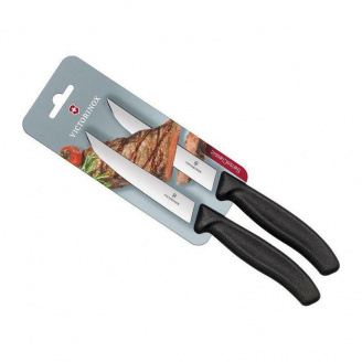 Набор кухонных ножей для стейка Victorinox Swiss Classic Steak 12 см 2 шт Черные (6.7903.12B)