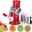 Овощерезка мультислайсер Tabletop Drum Grater Kitchen Master Терка для овощей и фруктов 3 насадки Красная/Белая Самбор