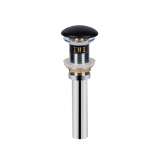 Донный клапан Qtap Pop-up PU03O для раковины, с переливом, чёрный матовый (QT066PU03OMB)