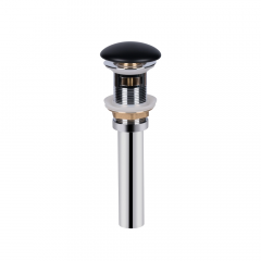Донный клапан Qtap Pop-up PU03O для раковины, с переливом, чёрный матовый (QT066PU03OMB) Сумы