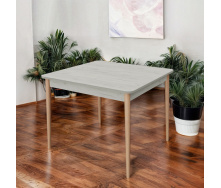 Стол обеденный Tobi Sho MONO квадратный для столовой, кухни, 880х880х750 мм Дуб Крафт Белый/Лак