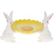 Блюдо диаметр 25.5см White Cute Bunnies Bona DP118459