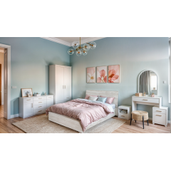 Кровать полуторная Tobi Sho SONATA/1400 ДСП, 1400х2000 мм Дуб крафт белый Червоноград