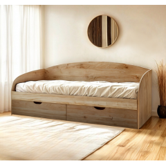 Ліжко односпальне Tobi Sho COMFORT з шухлядами для дитячої кімнати, 800х1900 мм Дуб сонома/Дуб трюфель Новомиколаївка