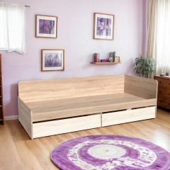 Кровать односпальная Tobi Sho SONATA/800 для детской комнаты с двумя ящиками, 800х1900 мм Дуб сонома/Белый Киев