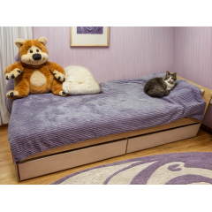 Кровать односпальная Tobi Sho SONATA/800 для детской комнаты с двумя ящиками, 800х1900 мм Дуб сонома/Белый Киев