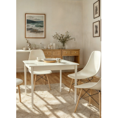 Стол обеденный Tobi Sho MONO квадратный для столовой, кухни, 880х880х750 мм Белый/Белый Умань