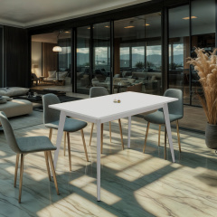 Стол обеденный Tobi Sho BON прямоугольный для кухни, столовой, 1180х680х750 мм Белый/Белый Покровск