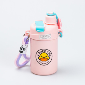 Термос дитячий Happy Life G. Duck 460 мл з трубочкою та гвинтовою кришкою рожевий (HP18309P)