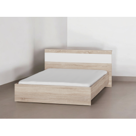 Кровать полуторная Tobi Sho SONATA/1400 ДСП, 1400х2000 мм Дуб сонома/Белый