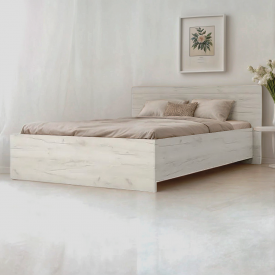 Ліжко двоспальне Tobi Sho SONATA/1600 ДСП, 1600х2000 мм Дуб крафт білий