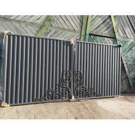 Ворота ковані готові, закриті колір антрацит 3.6х1.8м Legran