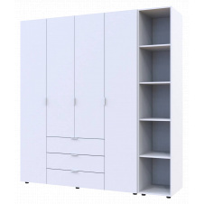 Комплект Doros Гелар з Етажеркою Білий 4 ДСП 193.2х49.5х203.4 (42005038)