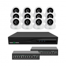 Комплект відеоспостереження на 12 камер GreenVision GV-IP-K-W84/12 5Mp (LP29585)